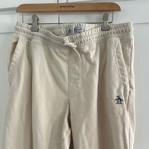 Original Penguin Cream Joggers with Elastic Waistband L